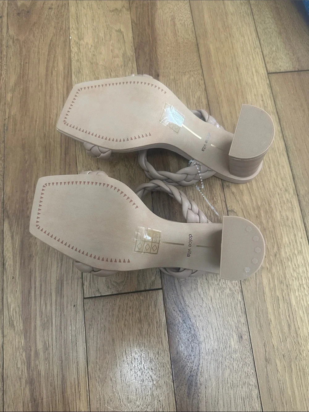 Dolce Vita Blush Braided Block Heel Sandals size 6 like new